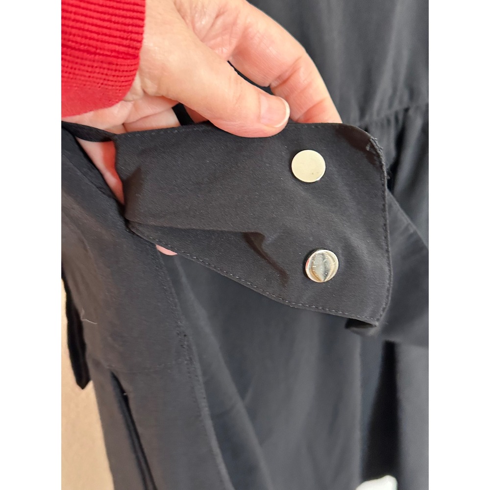 Dzhavael Couture Full Zip Vest Size XL Black Pockets Belted Lagenlook Travel - Picture 6 of 10